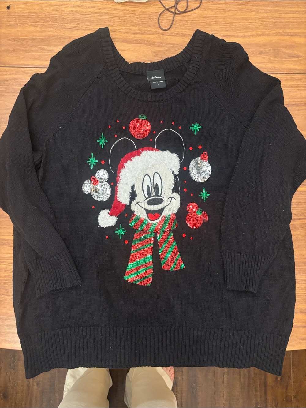Disney/Torrid Black Mickey Mouse Christmas Crewneck Sweater